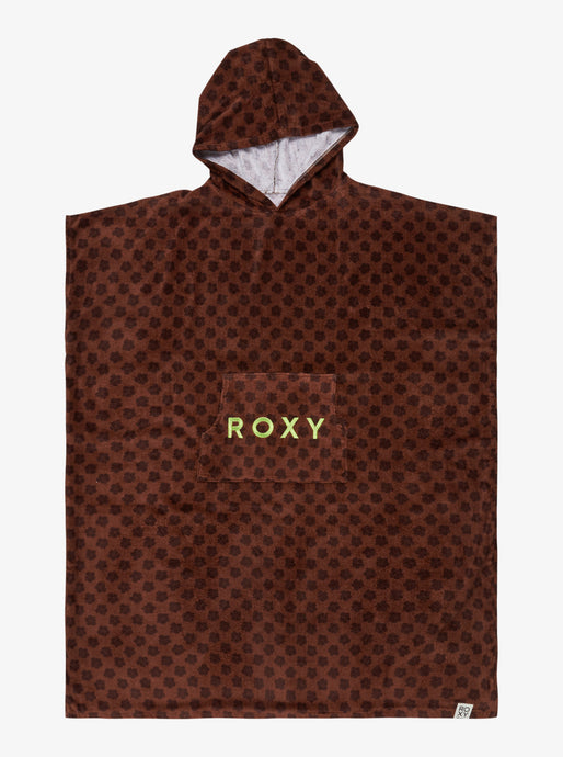 Roxy Women's Nutty Barrel Poncho Towel Chocolate Plum Polkabiscus ERJAA04373-XCKC
