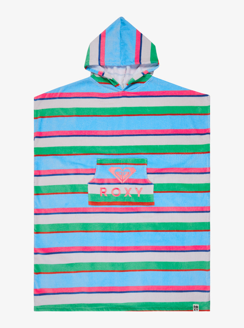 Load image into Gallery viewer, Roxy Women's Stay Magical Printed Poncho Towel Cloud Dancer Classic Stripe ERJAA04433-WBP2
