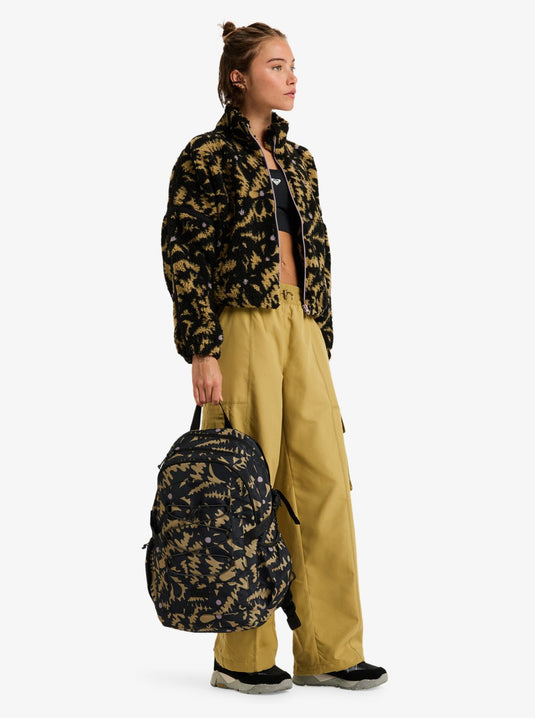 Roxy Women's Jayjay Active Medium Backpack Anthracite Big Flowers ERJBP04938-KVJ3