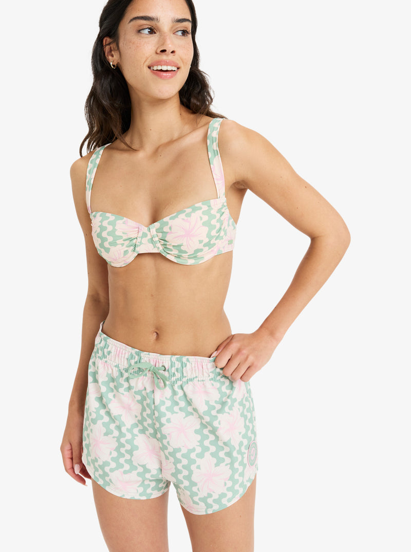 Load image into Gallery viewer, Roxy Women&#39;s No Bad Waves Printed Board Shorts Basil Party Waves Yw ERJBS03313_GHZ5
