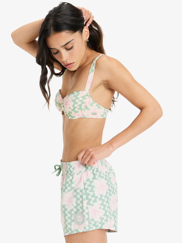 Load image into Gallery viewer, Roxy Women&#39;s No Bad Waves Printed Board Shorts Basil Party Waves Yw ERJBS03313_GHZ5
