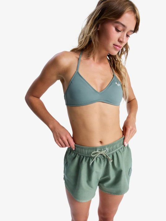 Roxy Women's No Bad Waves Boardshorts Oil Green ERJBS03327-GLD0