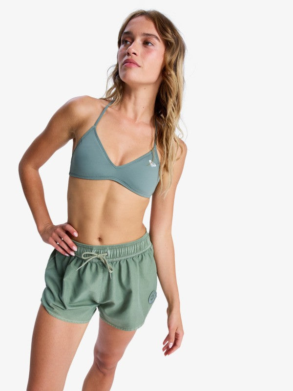 Load image into Gallery viewer, Roxy Women's No Bad Waves Boardshorts Oil Green ERJBS03327-GLD0
