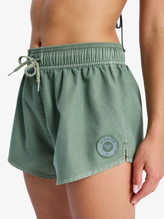 Roxy Women's No Bad Waves Boardshorts Oil Green ERJBS03327-GLD0