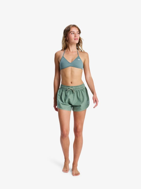 Load image into Gallery viewer, Roxy Women's No Bad Waves Boardshorts Oil Green ERJBS03327-GLD0
