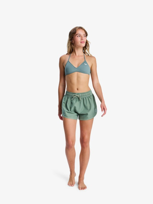 Roxy Women's No Bad Waves Boardshorts Oil Green ERJBS03327-GLD0
