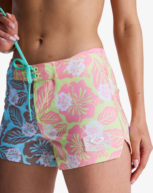 Roxy Women's To Dye For 3-Inch Bordshorts Brownie Hibiscus Hype ERJBS03345-CME6