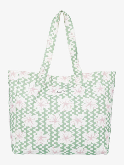 Roxy Women's Anti Bad Vibes Large Tote Bag Basil Party Waves Yw ERJBT03406_GHZ5