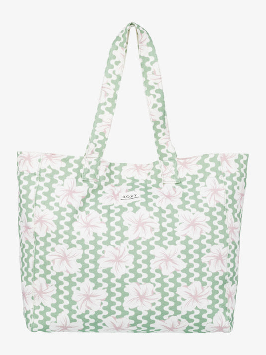 Roxy Women's Anti Bad Vibes Large Tote Bag Basil Party Waves Yw ERJBT03406_GHZ5
