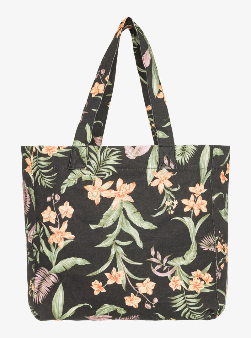 Load image into Gallery viewer, Roxy Women&#39;s Anti Bad Vibes Large Tote Bag Anthracite Island Escape ERJBT03406_KVJ3
