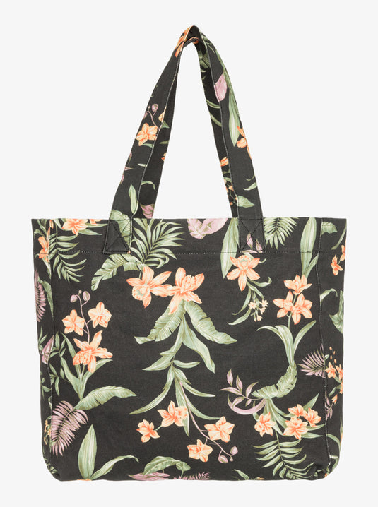 Roxy Women's Anti Bad Vibes Large Tote Bag Anthracite Island Escape ERJBT03406_KVJ3