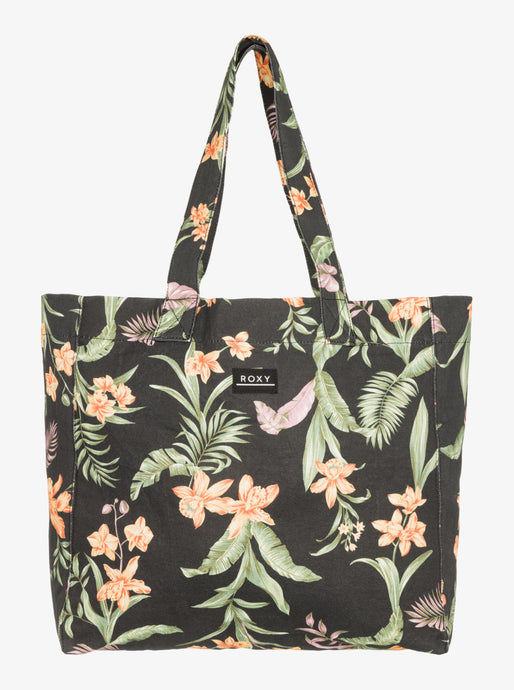 Roxy Women's Anti Bad Vibes Large Tote Bag Anthracite Island Escape ERJBT03406_KVJ3