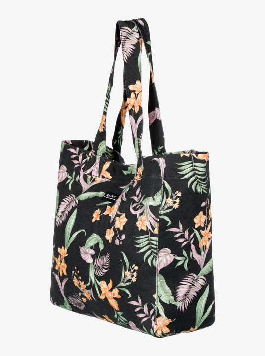 Roxy Women's Anti Bad Vibes Large Tote Bag Anthracite Island Escape ERJBT03406_KVJ3