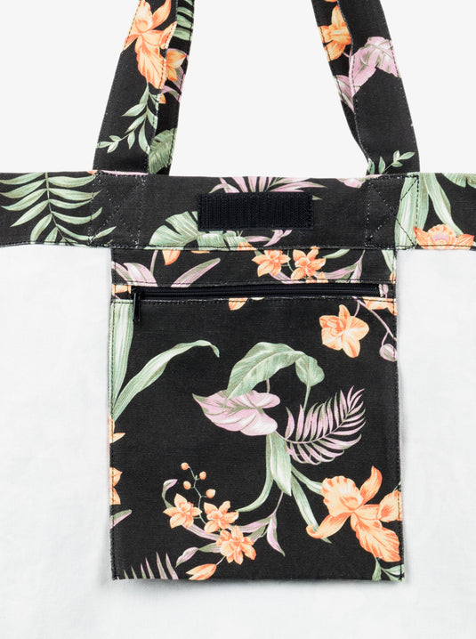 Roxy Women's Anti Bad Vibes Large Tote Bag Anthracite Island Escape ERJBT03406_KVJ3