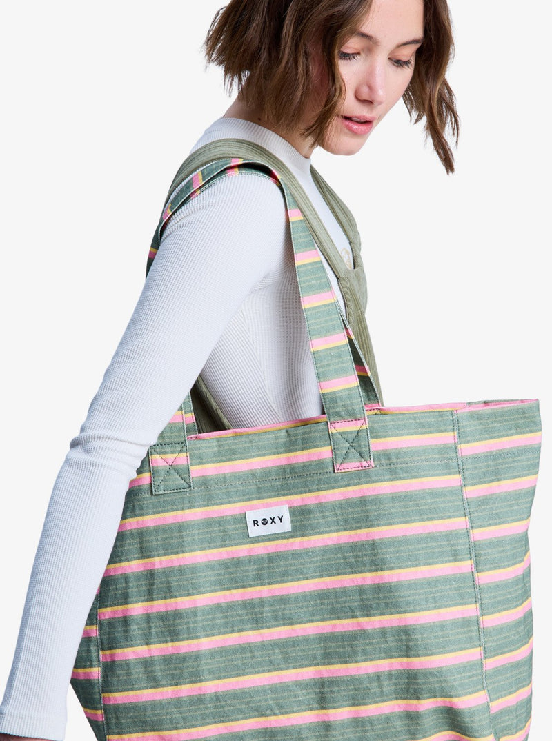 Load image into Gallery viewer, Roxy Women's Anti Bad Vibes Tote Bag Oil Green ERJBT03431-GLD3

