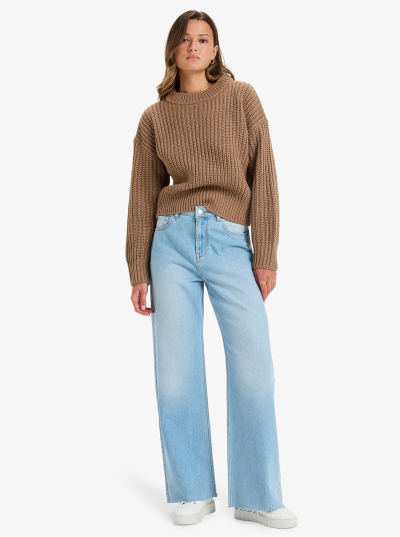 Load image into Gallery viewer, Roxy Women&#39;s Land And Water Regular Denim Pants Light Blue ERJDP03305-BFG0
