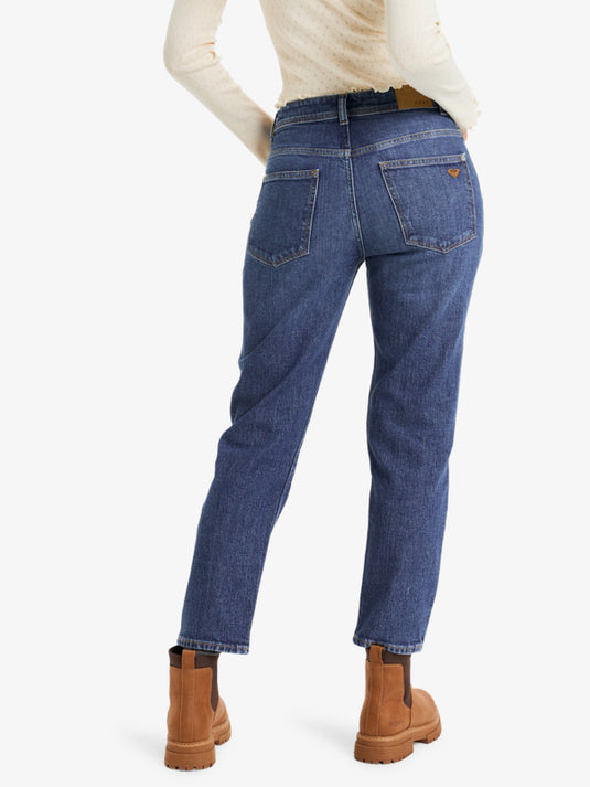 Roxy Women's Patti Straight Mid Straight Denim Jeans Medium Blue ERJDP03310_BMTW