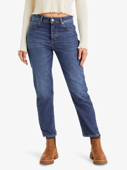 Roxy Women's Patti Straight Mid Straight Denim Jeans Medium Blue ERJDP03310_BMTW