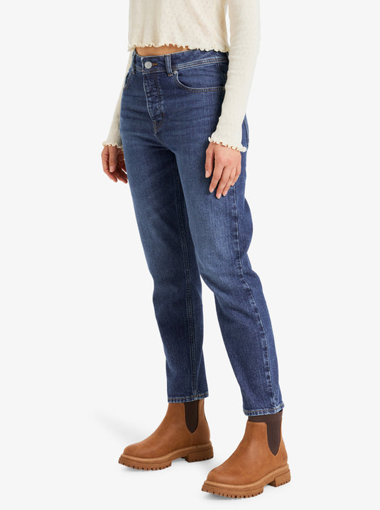 Roxy Women's Patti Straight Mid Straight Denim Jeans Medium Blue ERJDP03310_BMTW