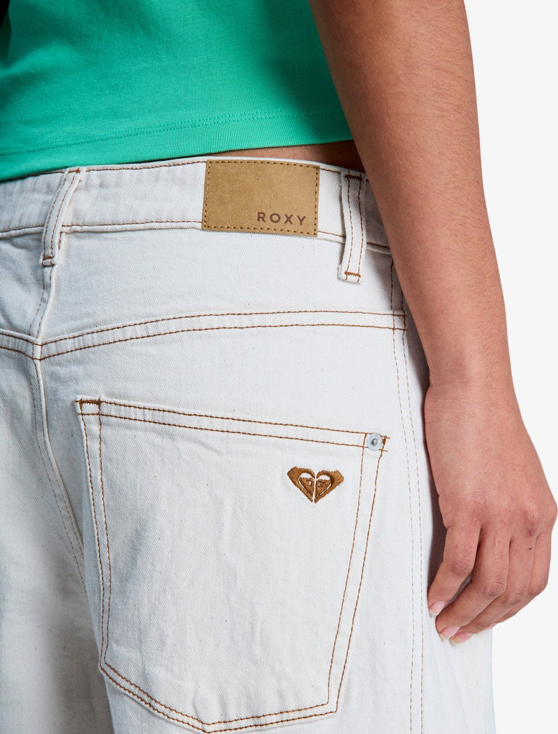 Load image into Gallery viewer, Roxy Women's Cloudbreak Mid Barrel Fit Denim Jeans Sandbar ERJDP03324-TER0
