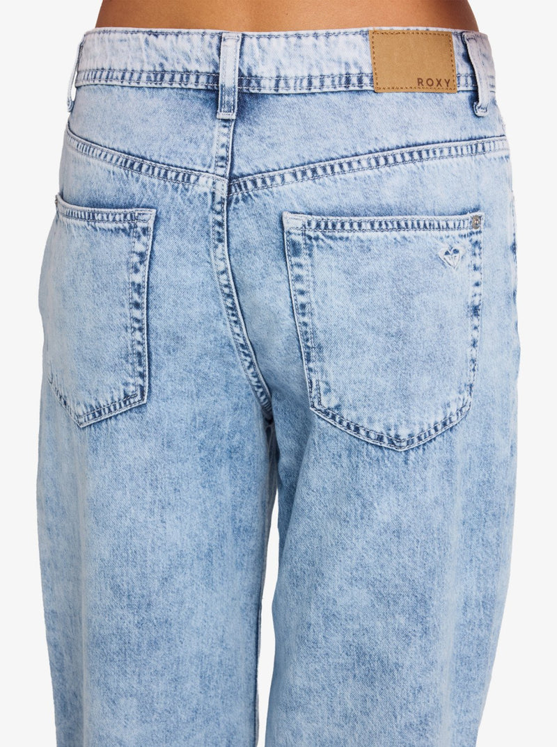Load image into Gallery viewer, Roxy Women's Dawn Patrol Mid Loose Fit Denim Jeans Sunbleached ERJDP03340-BFB0
