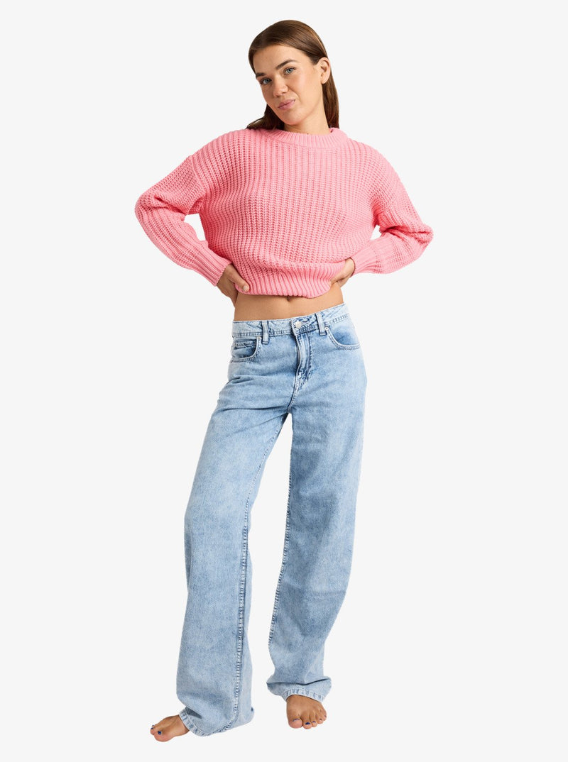 Load image into Gallery viewer, Roxy Women's Dawn Patrol Mid Loose Fit Denim Jeans Sunbleached ERJDP03340-BFB0
