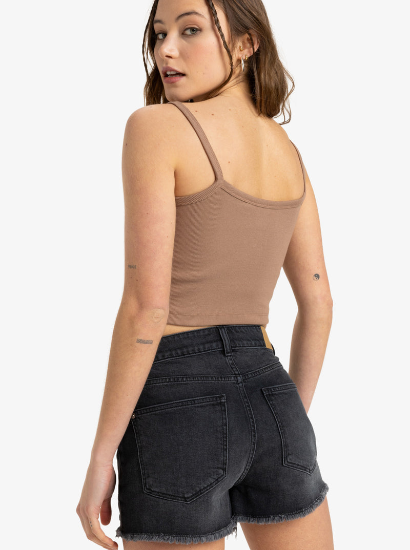 Load image into Gallery viewer, Roxy Women&#39;s New Swell Denim Beach Shorts Anthracite ERJDS03331_KVJ0
