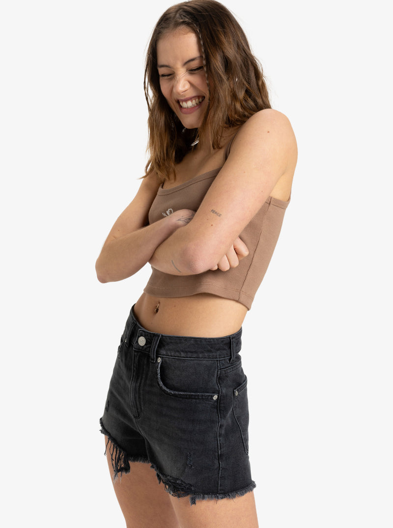 Load image into Gallery viewer, Roxy Women&#39;s New Swell Denim Beach Shorts Anthracite ERJDS03331_KVJ0
