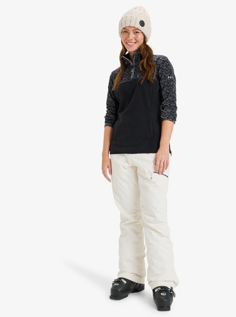Load image into Gallery viewer, Roxy Women&#39;s Sayna Half Zip Technical Mid Layer True Black Roxygram Tonal ERJFT04831_KVJ5
