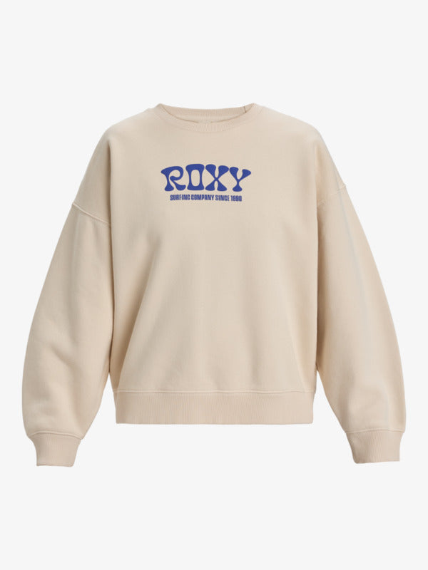 Load image into Gallery viewer, Roxy Women&#39;s Lineup Crew neck Sweatshirt Parchment ERJFT04941_TEC0
