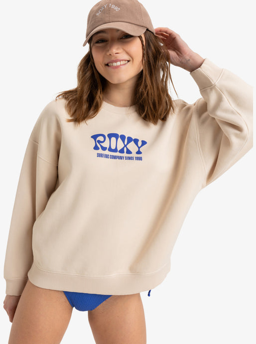 Roxy Women's Lineup Crew neck Sweatshirt Parchment ERJFT04941_TEC0