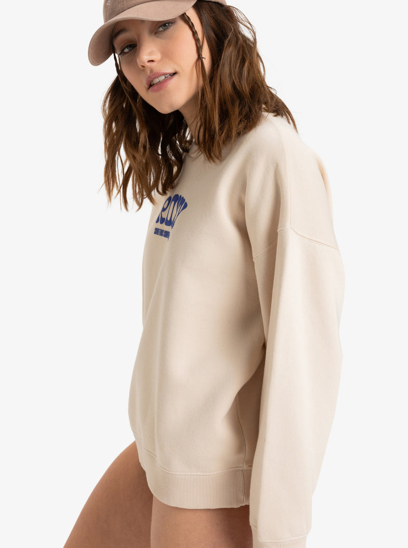 Load image into Gallery viewer, Roxy Women&#39;s Lineup Crew neck Sweatshirt Parchment ERJFT04941_TEC0
