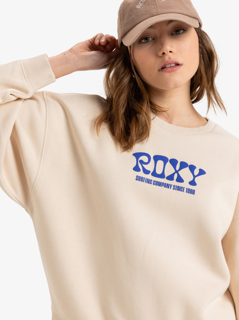 Load image into Gallery viewer, Roxy Women&#39;s Lineup Crew neck Sweatshirt Parchment ERJFT04941_TEC0

