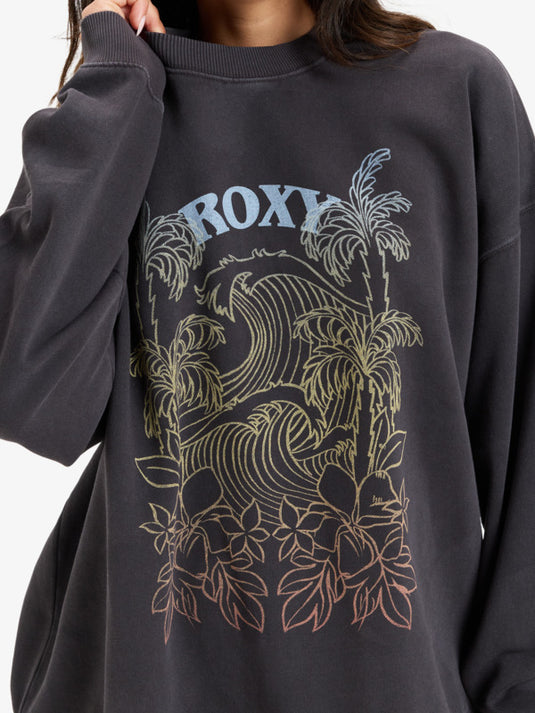 Roxy Women's Lineup Crew Neck Sweatshirt Phantom ERJFT04942-KTA0