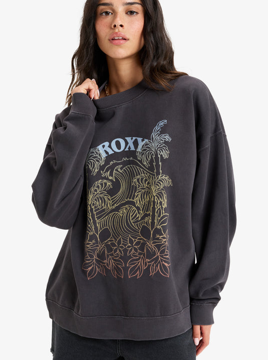 Roxy Women's Lineup Crew Neck Sweatshirt Phantom ERJFT04942-KTA0