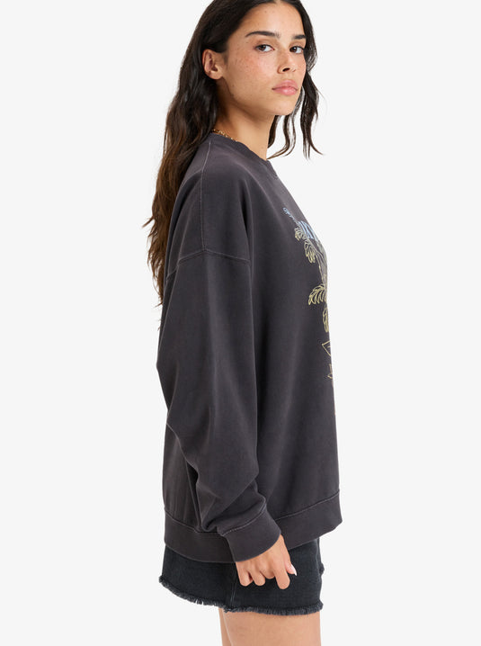Roxy Women's Lineup Crew Neck Sweatshirt Phantom ERJFT04942-KTA0