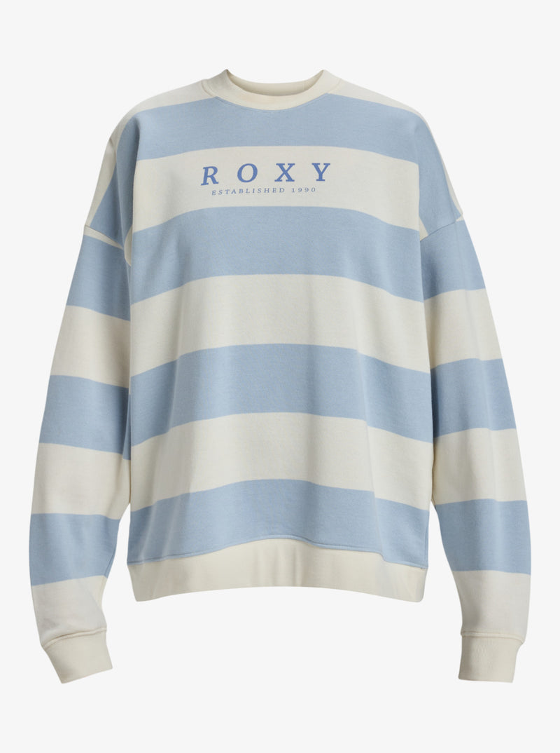 Load image into Gallery viewer, Roxy Strictly Stripes Crew Neck Sweatshirt Skyway Strictly Stripe ERJFT04954-BFB3
