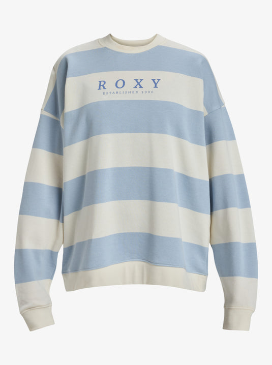Roxy Strictly Stripes Crew Neck Sweatshirt Skyway Strictly Stripe ERJFT04954-BFB3