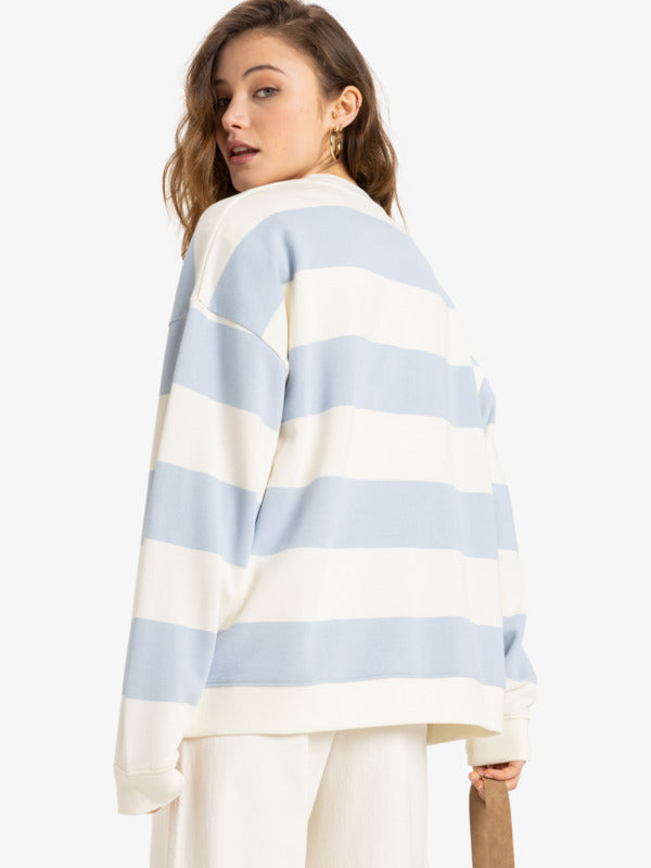 Load image into Gallery viewer, Roxy Strictly Stripes Crew Neck Sweatshirt Skyway Strictly Stripe ERJFT04954-BFB3
