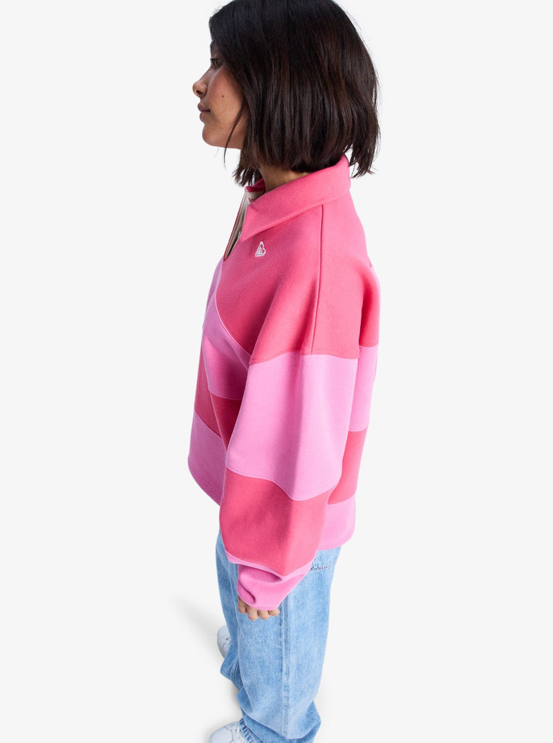 Load image into Gallery viewer, Roxy Women&#39;s Cross Your Mind Shirt Collar Sweatshirt Honey Suckle ERJFT05015-MLD0
