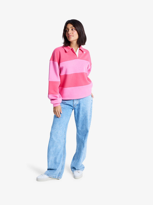 Roxy Women's Cross Your Mind Shirt Collar Sweatshirt Honey Suckle ERJFT05015-MLD0