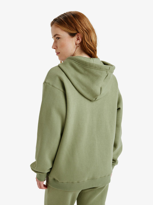 Roxy Women's Surf Stoked Zipped Brushed Hoodie Oil Green ERJFT05022-GLD0