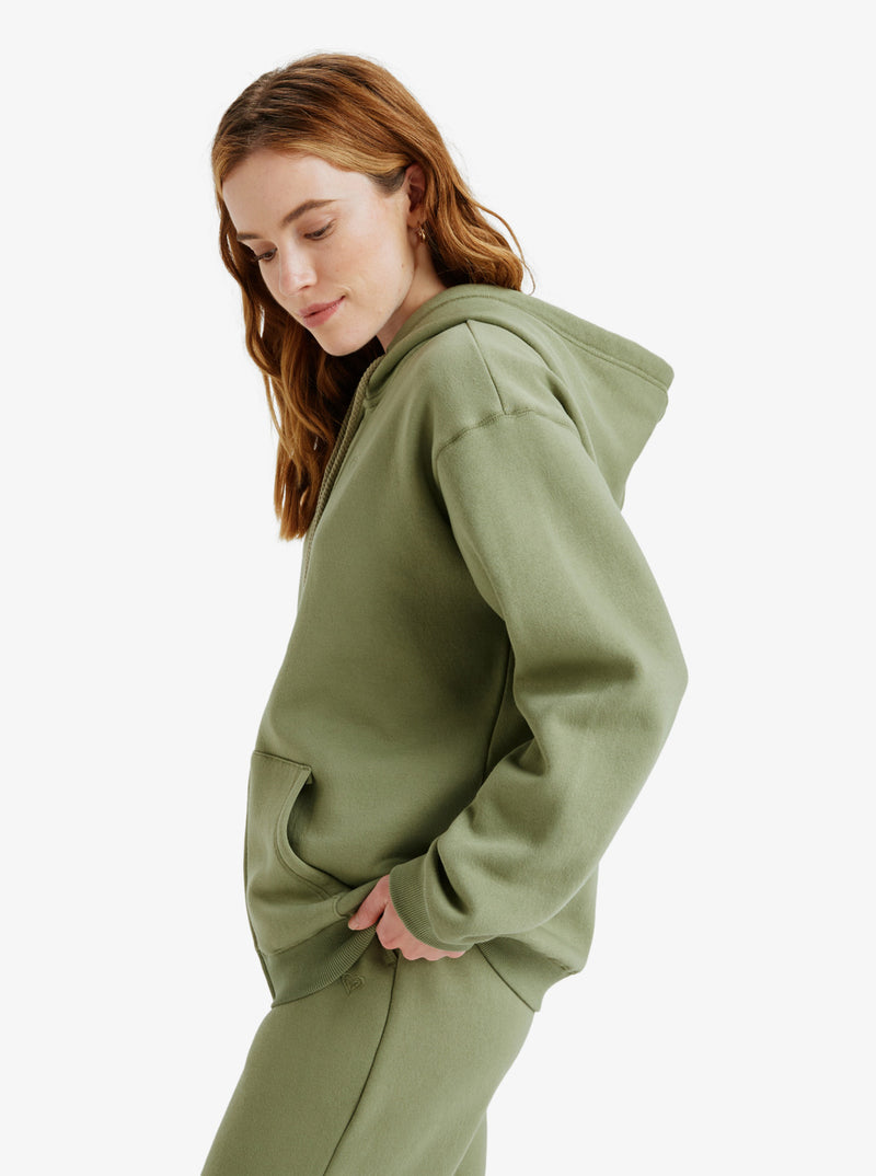 Load image into Gallery viewer, Roxy Women&#39;s Surf Stoked Zipped Brushed Hoodie Oil Green ERJFT05022-GLD0
