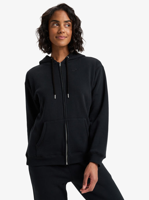 Roxy Women's Surf Stoked Zipped Brushed Hoodie Anthracite ERJFT05022-KVJ0