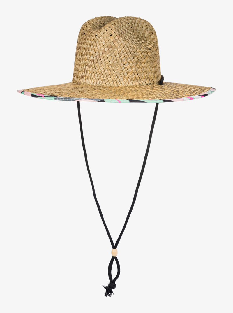 Load image into Gallery viewer, Roxy Women&#39;s Pina To My Colada Straw Hat Anthracite Palm Song Axs ERJHA04259-KNJ4
