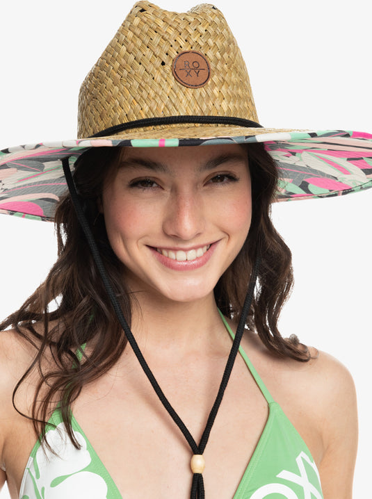 Roxy Women's Pina To My Colada Straw Hat Anthracite Palm Song Axs ERJHA04259-KNJ4