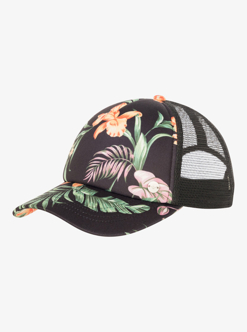 Load image into Gallery viewer, Roxy Women&#39;s Beautifull Morning Trucker Cap Anthrasite Island Escape ERJHA04378_KVJ3
