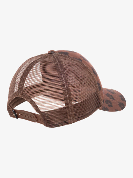 Roxy Women's Beautifull Morning Trucker Cap Chocolate Plum Polkabiscus ERJHA04378_XCKC