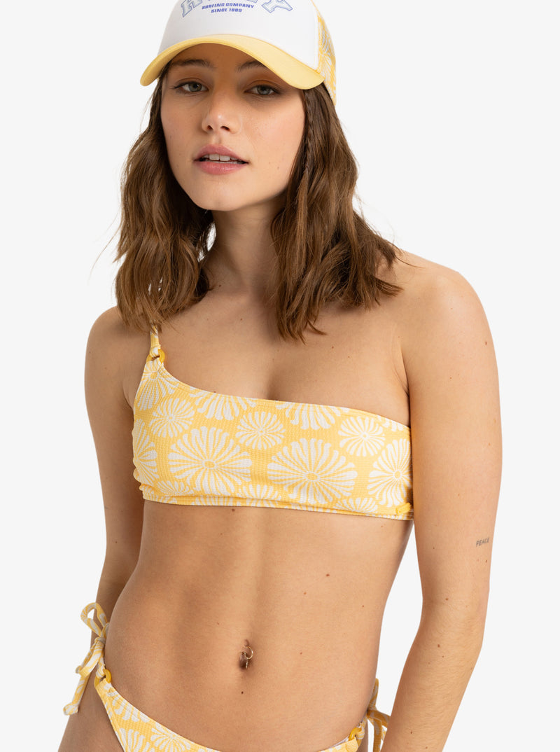 Load image into Gallery viewer, Roxy Women&#39;s Donut Spain Trucker Cap Banana Cream Tropical Tile ERJHA04379_YFL5

