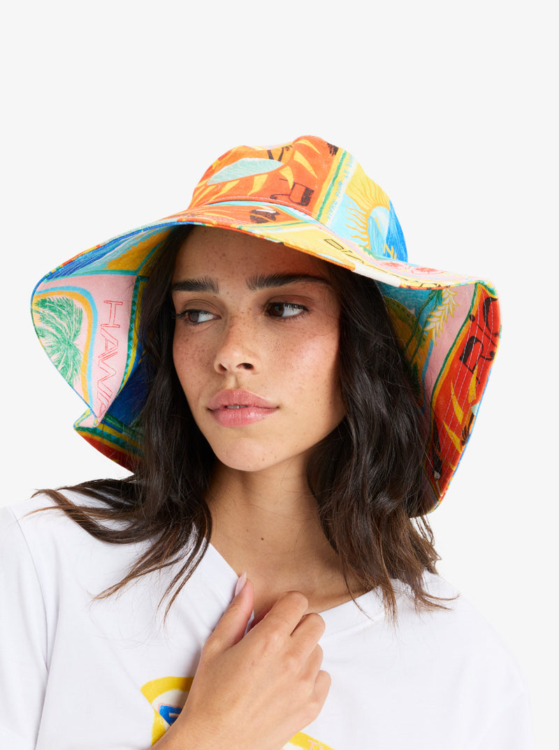 Load image into Gallery viewer, Roxy Women&#39;s Atlas Bucket Hat Atlas Print ERJHA04403-XBYR
